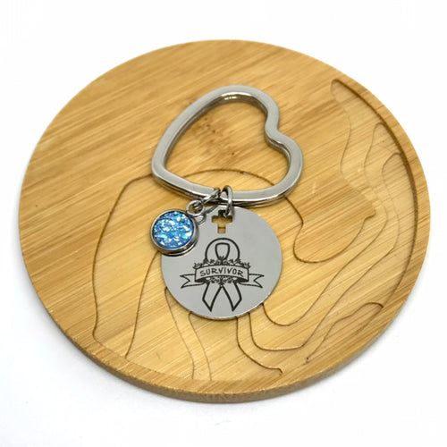 Prostate Cancer Survivor Research Keychain (Stainless Steel)