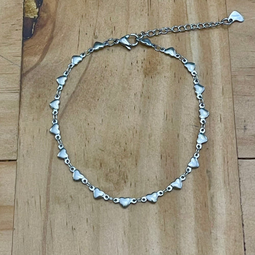 Dainty Heart Anklet (Stainless Steel)