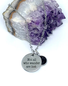 “Not All Who Wander Are Lost” 3-in-1 Necklace (Stainless Steel)