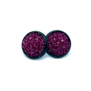 12mm Sangria Shimmer Druzy Studs