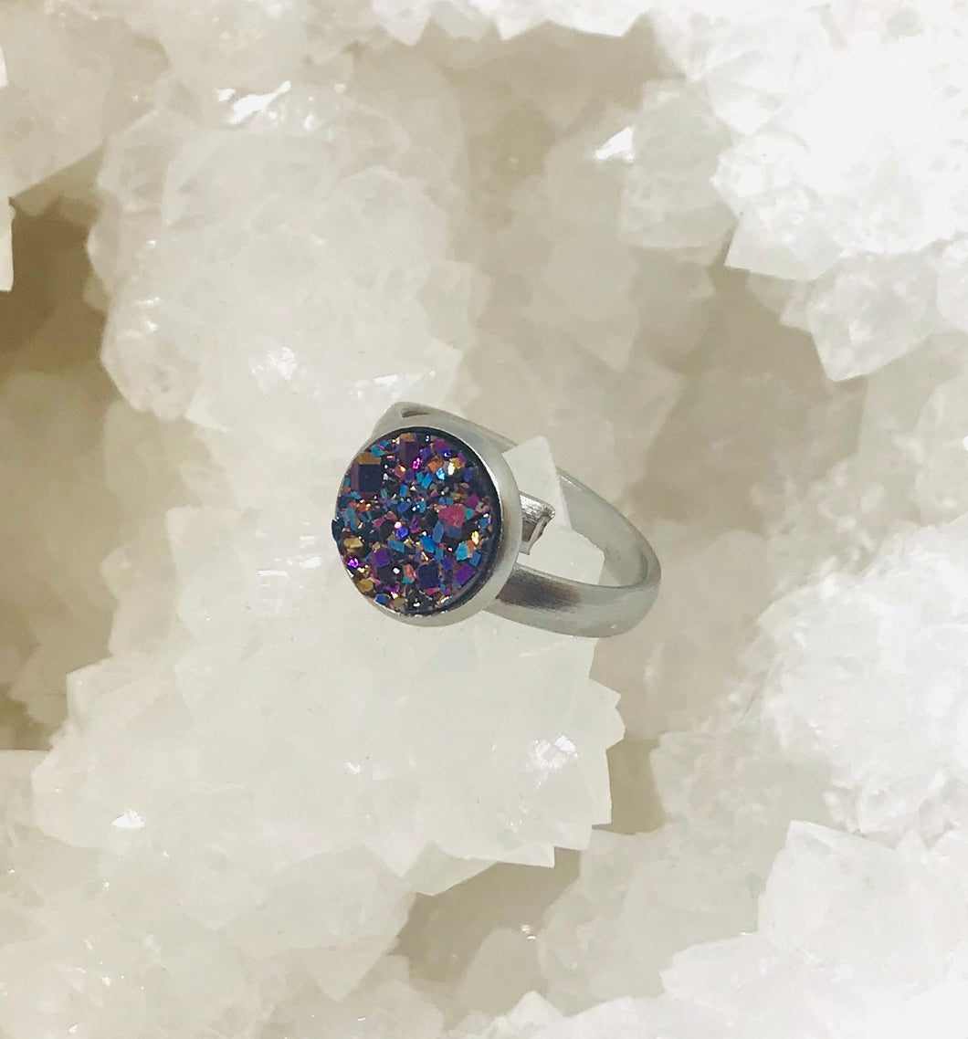 10mm Mystic Druzy Ring (Stainless Steel)
