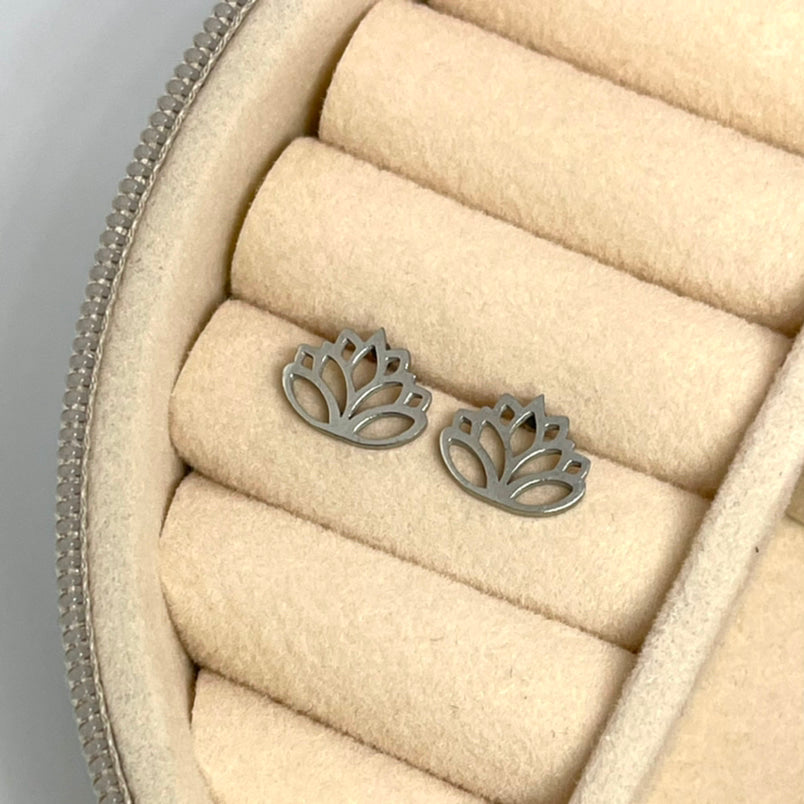 Lotus Flower Studs (Stainless Steel)