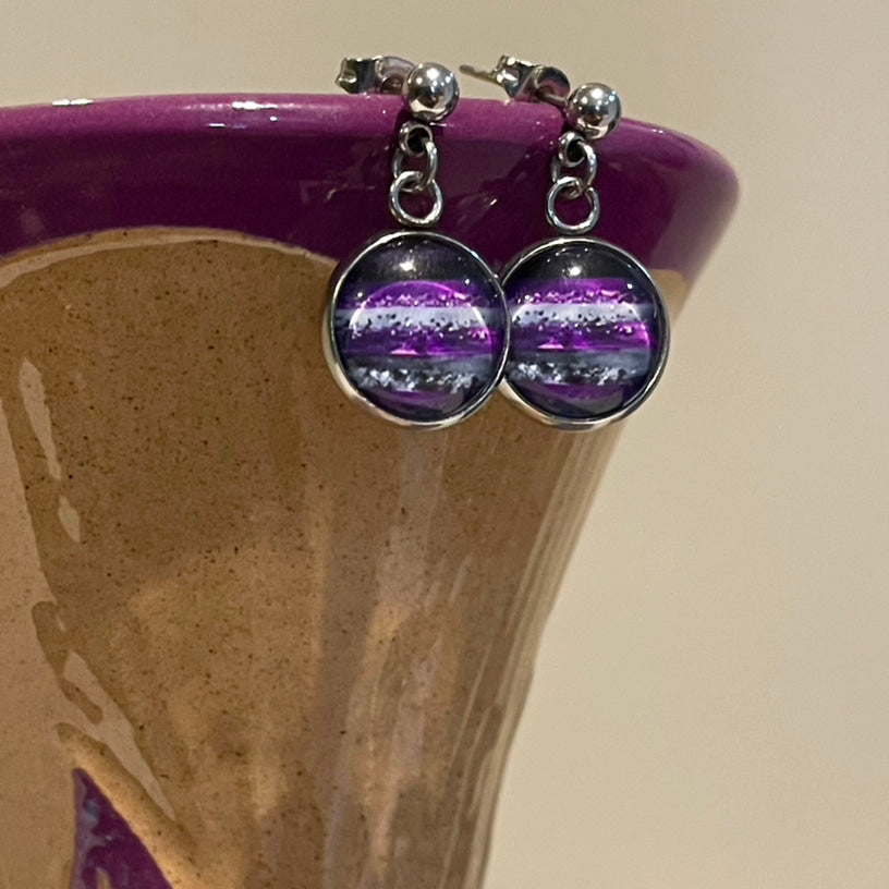 12mm Purple Coven Drop Studs