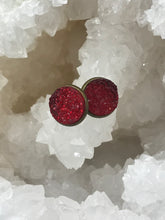 Load image into Gallery viewer, 12mm Red Druzy Studs