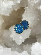 Load image into Gallery viewer, 12mm Sky Blue Druzy Studs