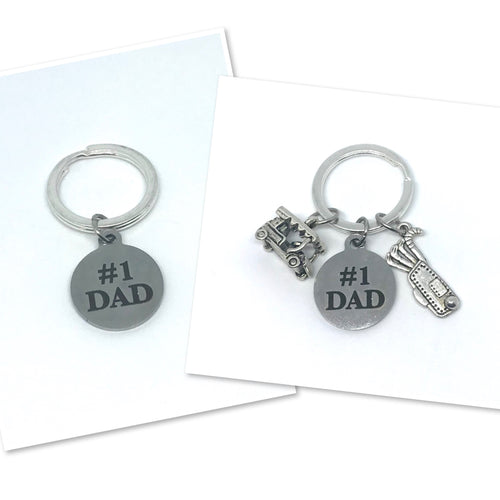 #1 Dad Keychain (Stainless Steel)
