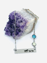 Load image into Gallery viewer, Mama Unicorn Birthstone Necklace with Two Babies (Stainless Steel)