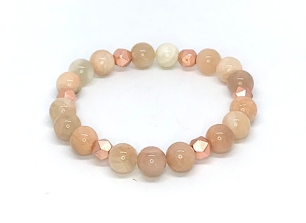 8mm Sunstone & Hematite Bracelet