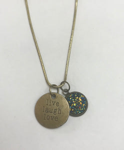 “live laugh love” Necklace (Antique Bronze)