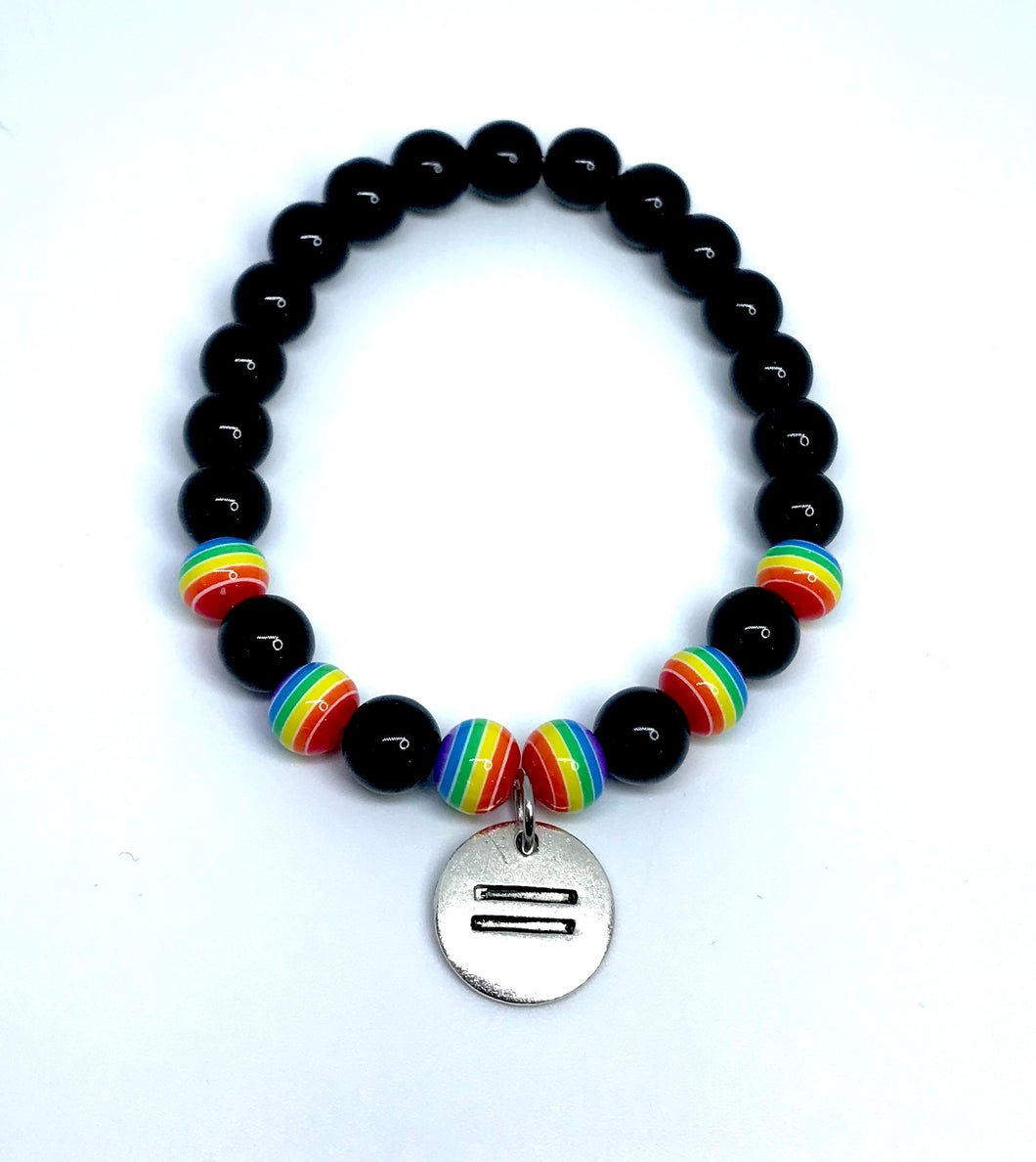 Equality Triple Obsidian Bracelet