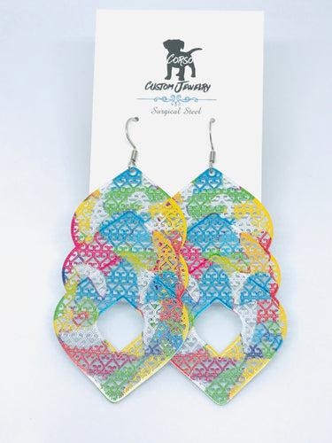 Neon Weave Drop Earrings (Surgical Steel)