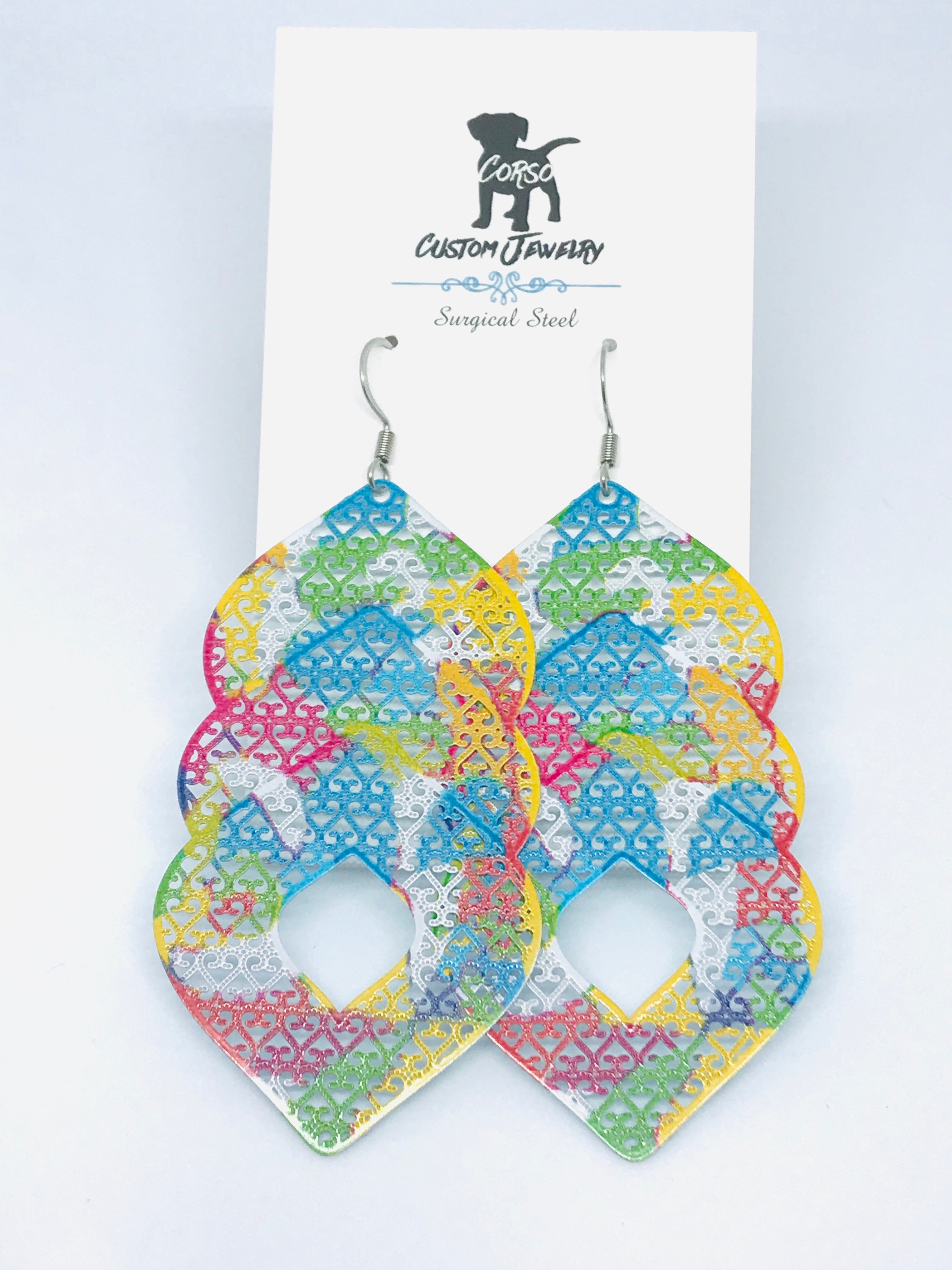 Neon Weave Drop Earrings (Surgical Steel) – Corso Custom Jewelry
