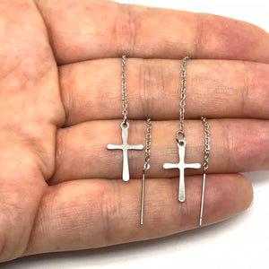 Cross Threader Drop Earrings (Stainless Steel)