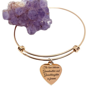 "The Love Between a Grandmother & Granddaughter is Forever” Bracelet (Stainless Steel)
