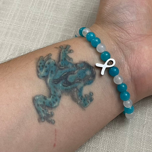 6mm Cervical Cancer Research Gemstone Bracelet