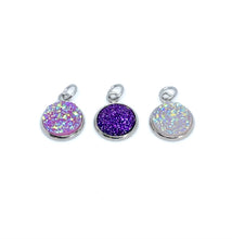 Load image into Gallery viewer, 12mm Purple Obsession Druzy Charm Set
