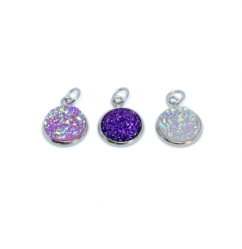 12mm Purple Obsession Druzy Charm Set