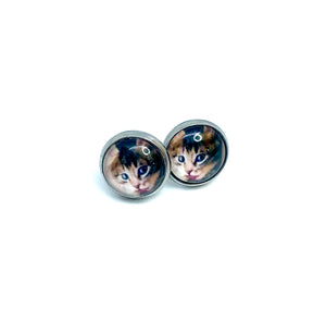 10mm Tabby Cat Studs (Stainless Steel)