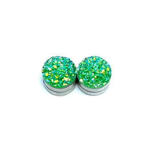 10mm Green Druzy Magnetic Studs