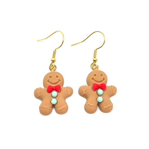 Gumdrop Gingerbread Man Drop Earrings