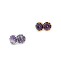 Load image into Gallery viewer, 12mm Amethyst Studs (Stainless Steel)