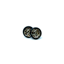 Load image into Gallery viewer, 8mm Golden Leopard Studs