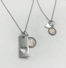 Load image into Gallery viewer, “Elegant Heart” Mother-Daughter Necklace Set (Stainless Steel)