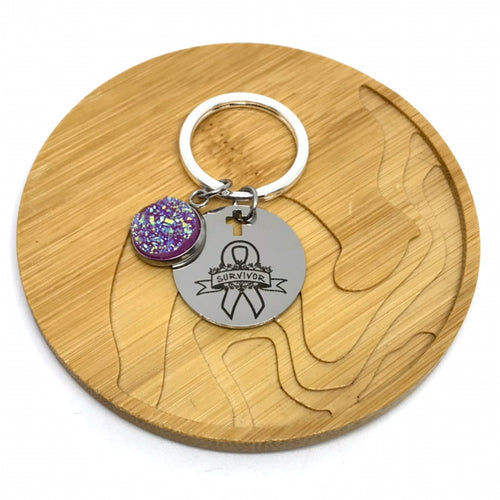 Pancreatic Cancer Survivor Research Keychain (Stainless Steel)