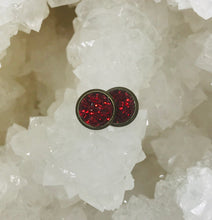 Load image into Gallery viewer, 8mm Merlot Druzy Studs