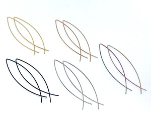 Rose Gold Criss Cross Threader Drop Earrings (Stainless Steel)