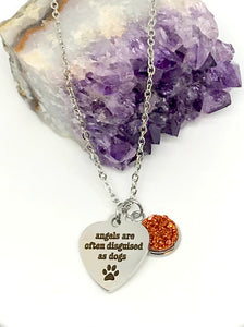"angels are often disguised as dogs” 3-in-1 Necklace (Stainless Steel)