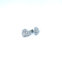 Load image into Gallery viewer, 12mm Silver Druzy Heart Studs