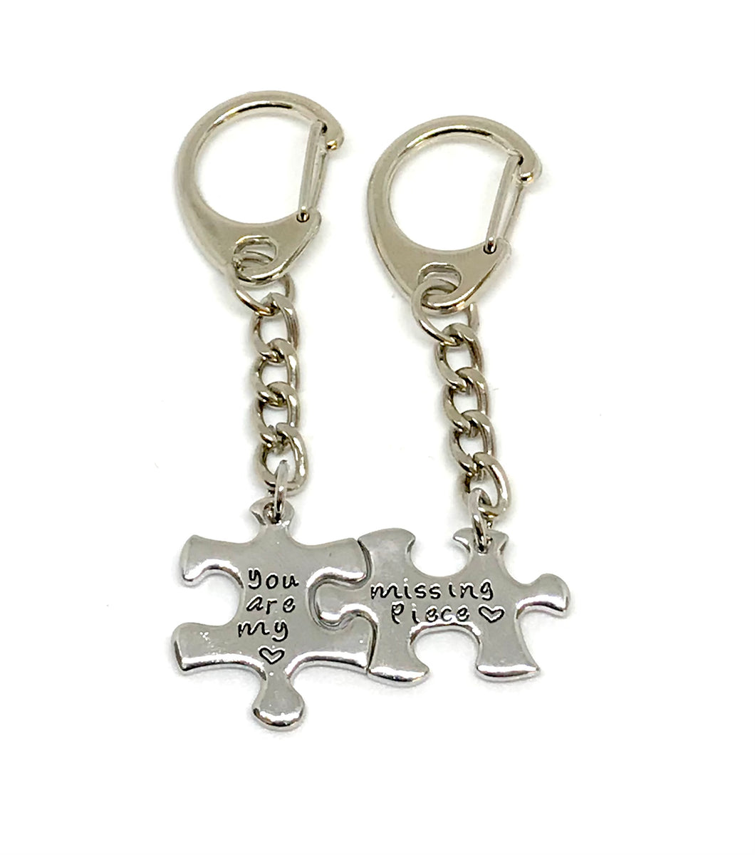 “You are my missing piece” Clip Keychain Set