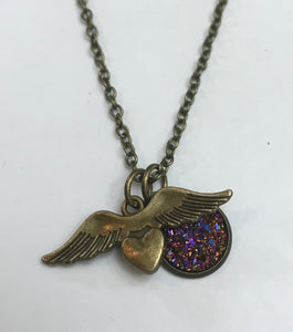 Angel Wings Necklace (Antique Bronze)