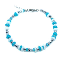 Load image into Gallery viewer, Turquoise Blue Jade &amp; Hematite Bracelet
