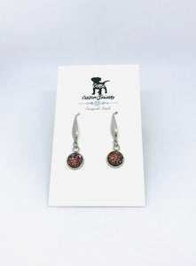 8mm Chocolate Druzy Drop Earrings (Surgical Steel)