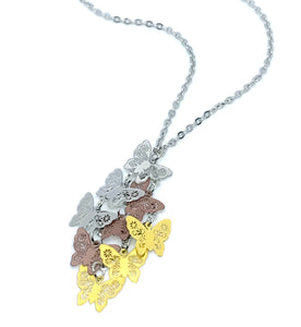 Butterfly Kaleidoscope Necklace (Stainless Steel)