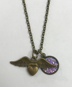 Angel Wings Necklace (Antique Bronze)