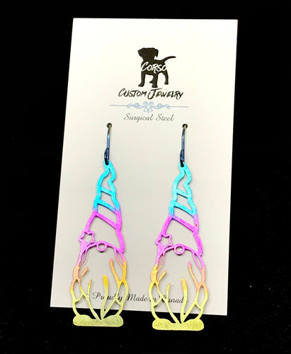 Rainbow Forest Gnome Drop Earrings