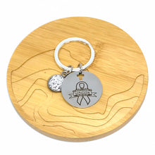 Load image into Gallery viewer, Brain Cancer Survivor Research Keychain (Stainless Steel)