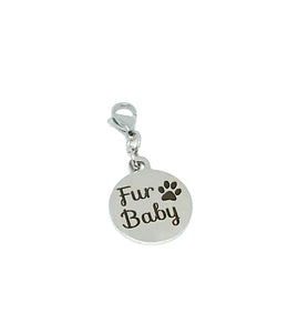 "Fur Baby" Pet Collar Charm (Stainless Steel)