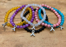 Load image into Gallery viewer, 6mm Ovarian Cancer Research Gemstone Bracelet
