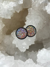 Load image into Gallery viewer, 12mm Light Pink Druzy Studs