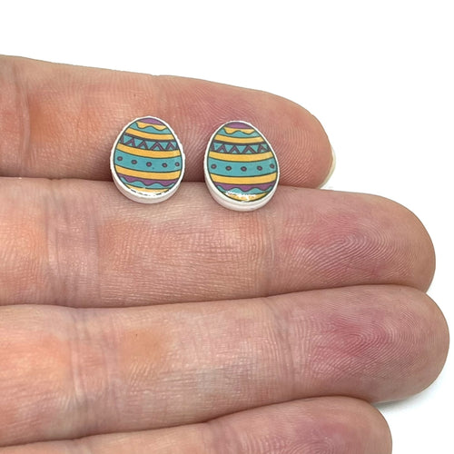 Teal & Yellow Easter Egg Studs (Stainless Steel)