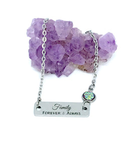 Family Bracelet with One Birthstone (Stainless Steel)