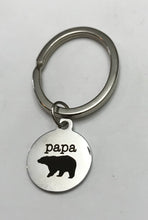 Load image into Gallery viewer, Papa Bear Keychain (Stainless Steel)