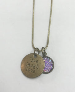 “live laugh love” Necklace (Antique Bronze)