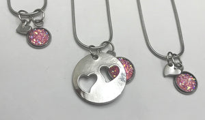 “You Complete My Heart” Mother-Daughter Necklace Set (Stainless Steel)