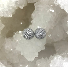 Load image into Gallery viewer, 10mm Silver Crystal Ball Studs