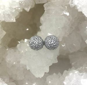 10mm Silver Crystal Ball Studs